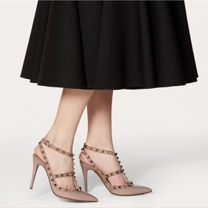 VALENTINO Nude Rockstud Cages Pump‎ 100mm Size 39